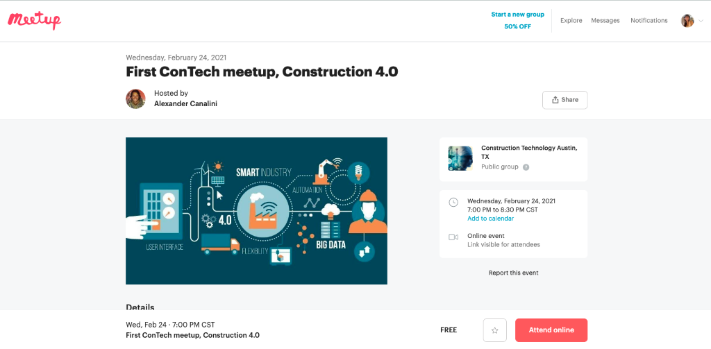 Attend local meetups to find free construction leads